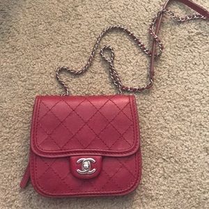 Chanel red mini crossbody